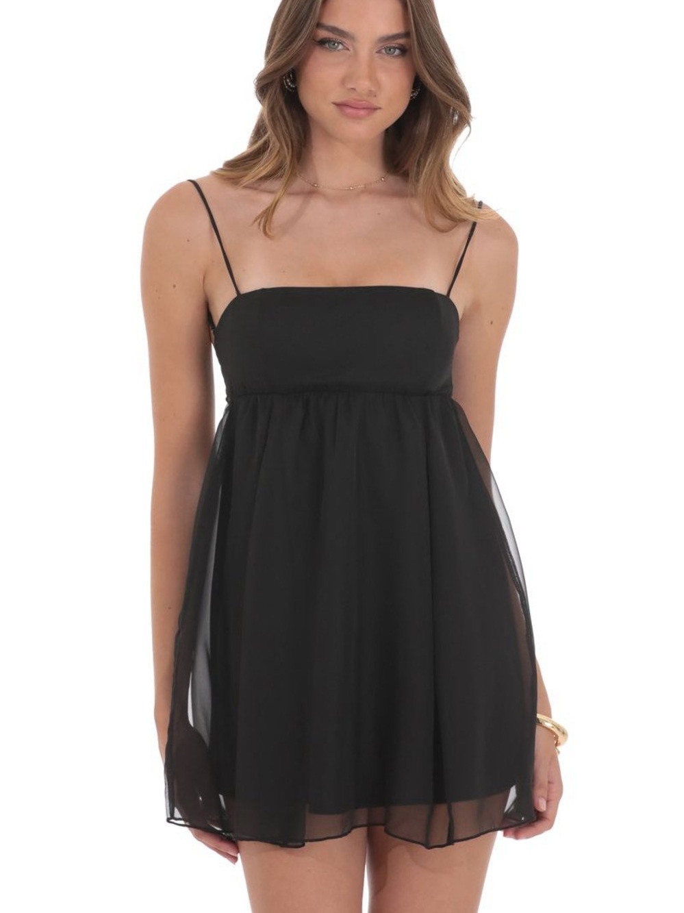 Lucy in the Sky Black chiffon babydoll Cocktail Dress sold out on line